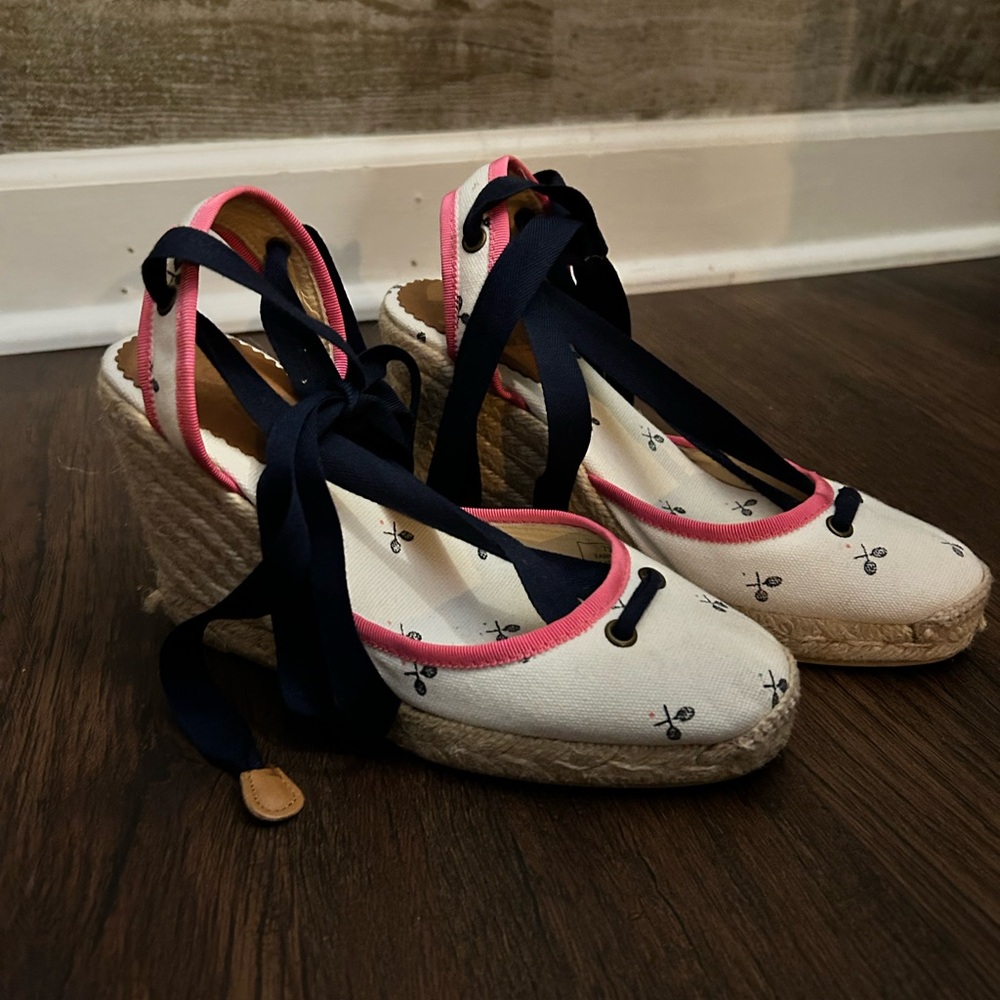 J Crew Tennis Racket Espadrille Women’s Wedges size 6